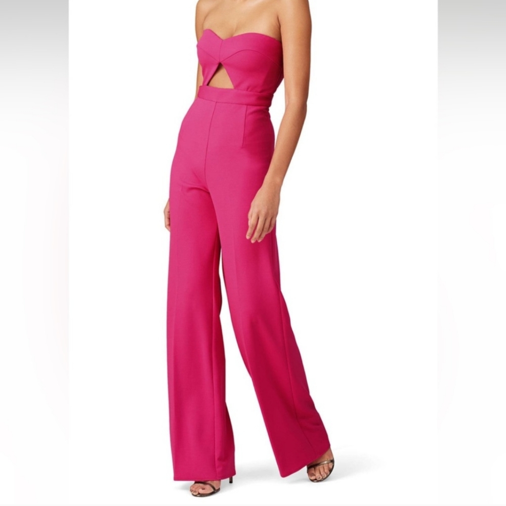 Katie May Pink Strapless Jumpsuit